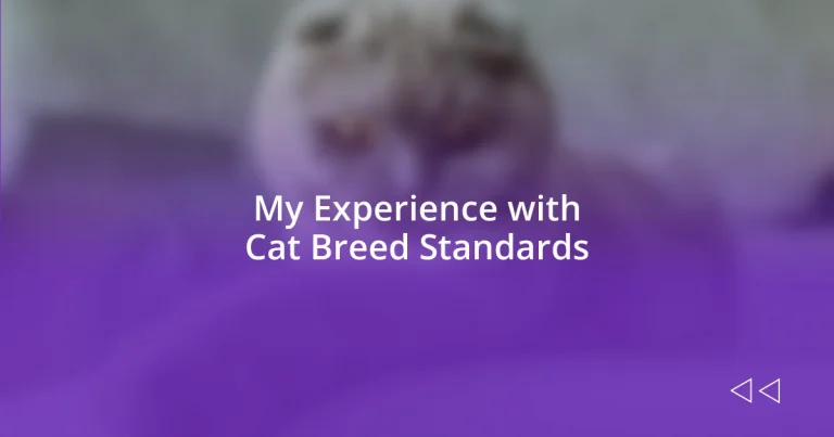 My Experience with Cat Breed Standards