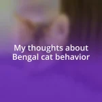 My thoughts about Bengal cat behavior