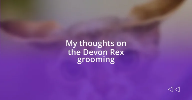 My thoughts on the Devon Rex grooming