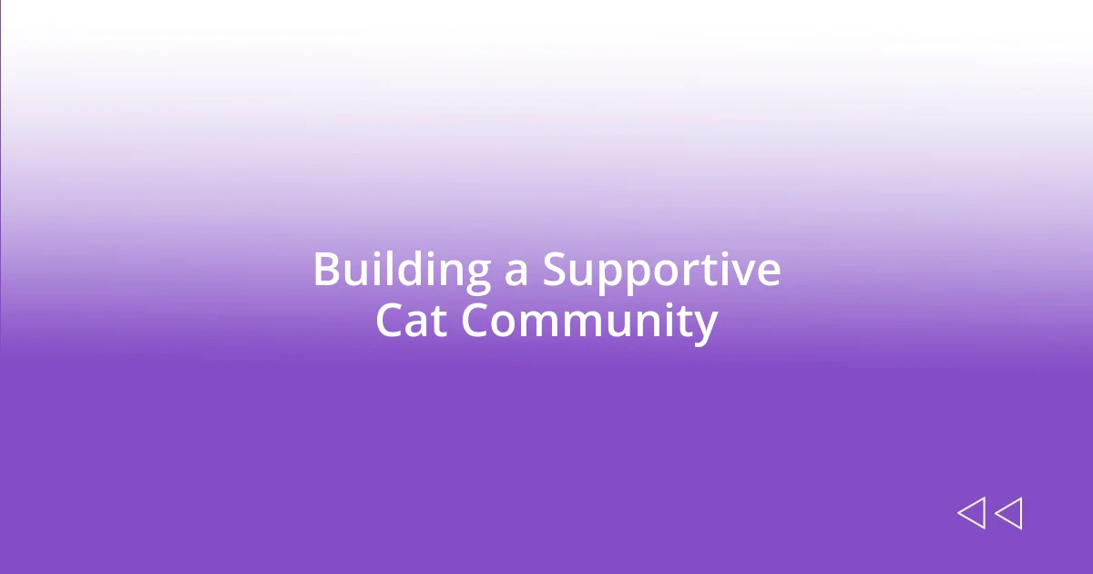 Building a Supportive Cat Community