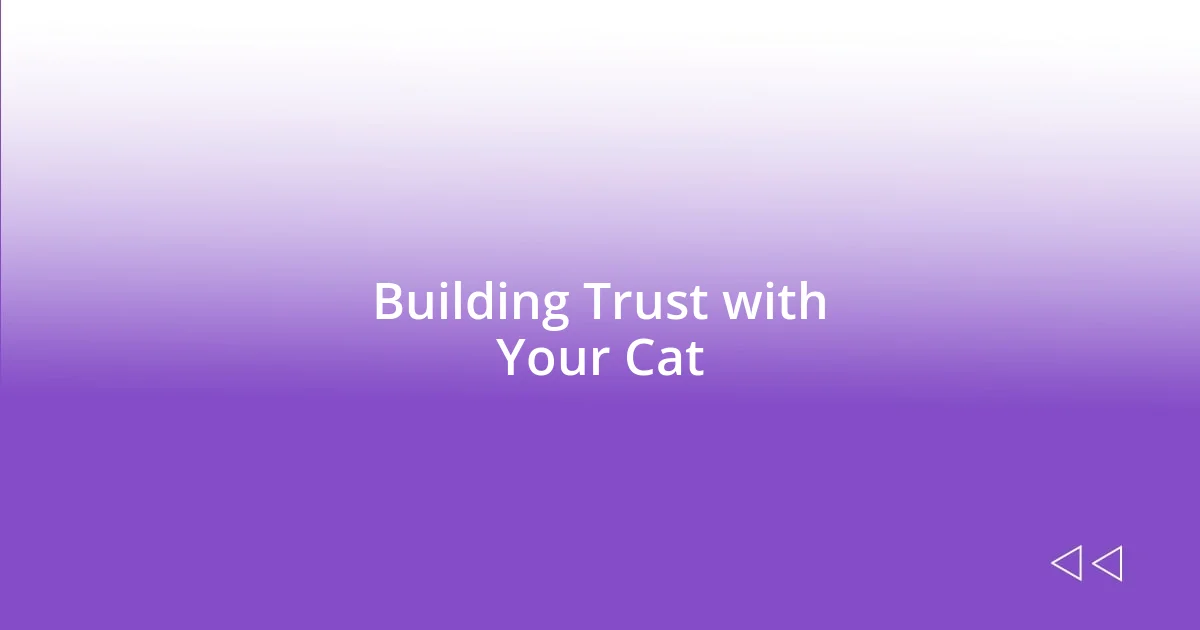 Building Trust with Your Cat