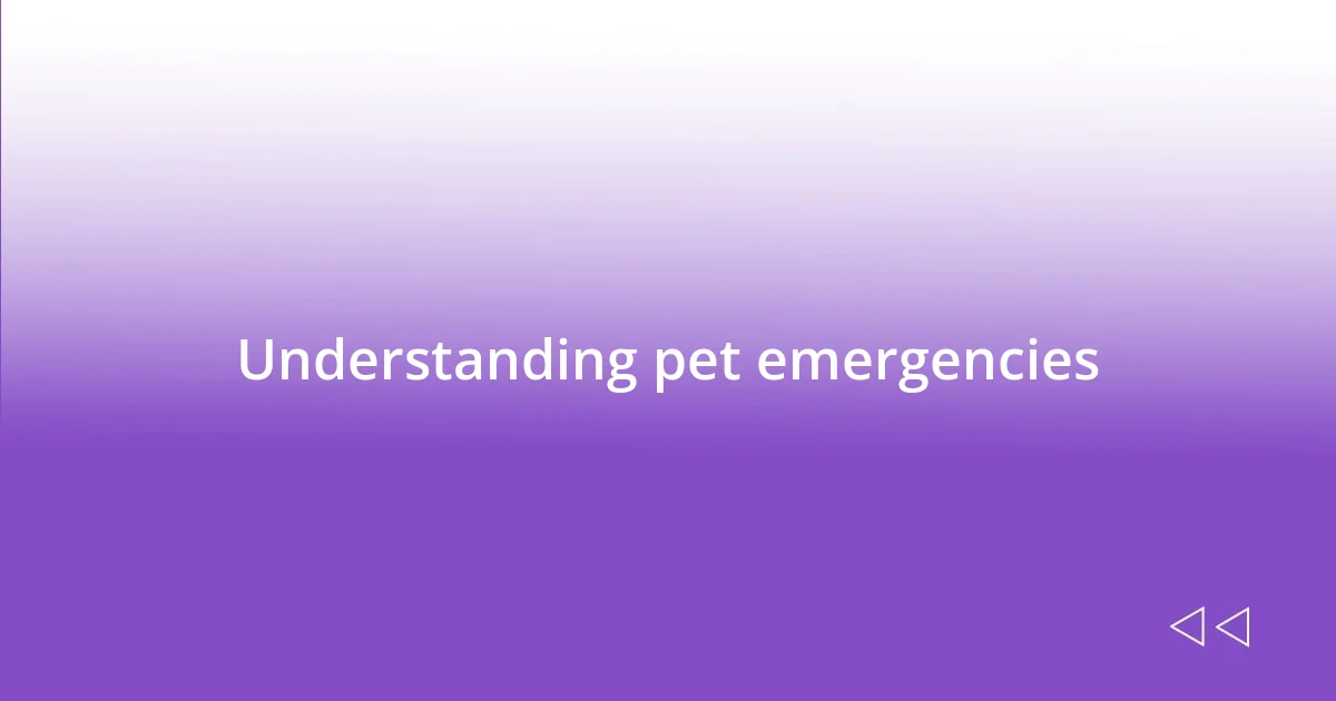 Understanding pet emergencies