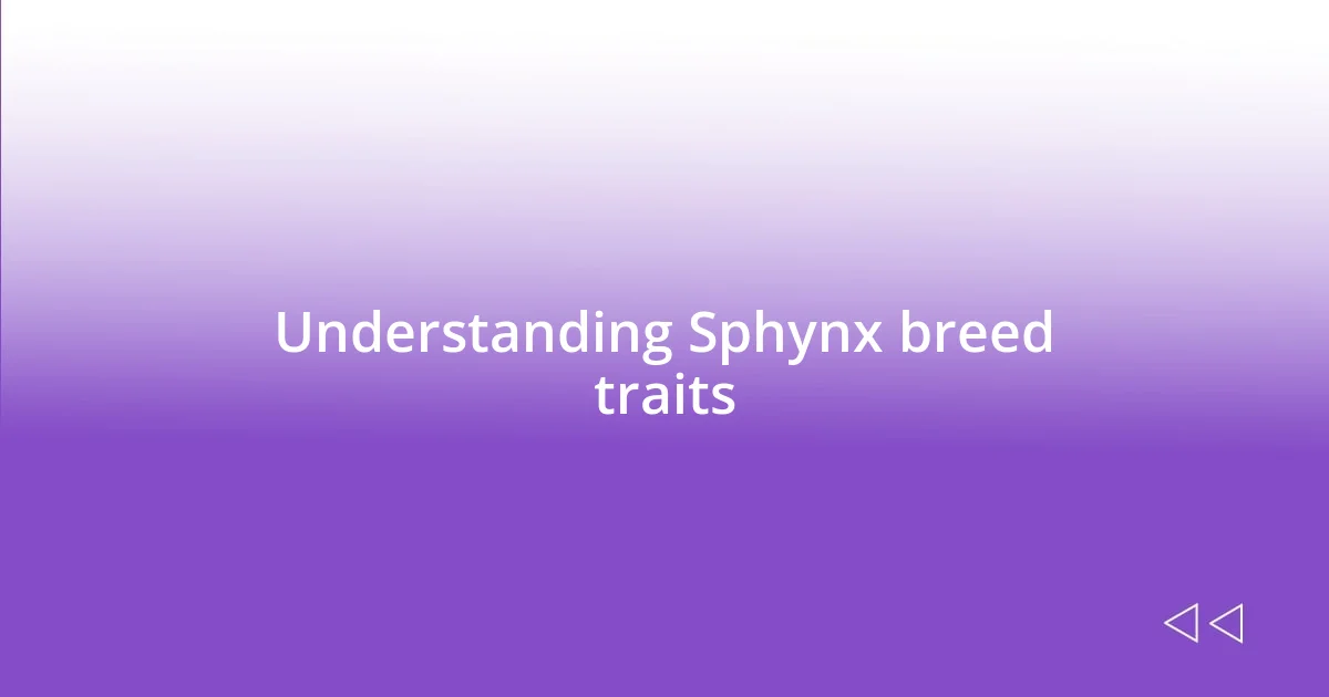 Understanding Sphynx breed traits