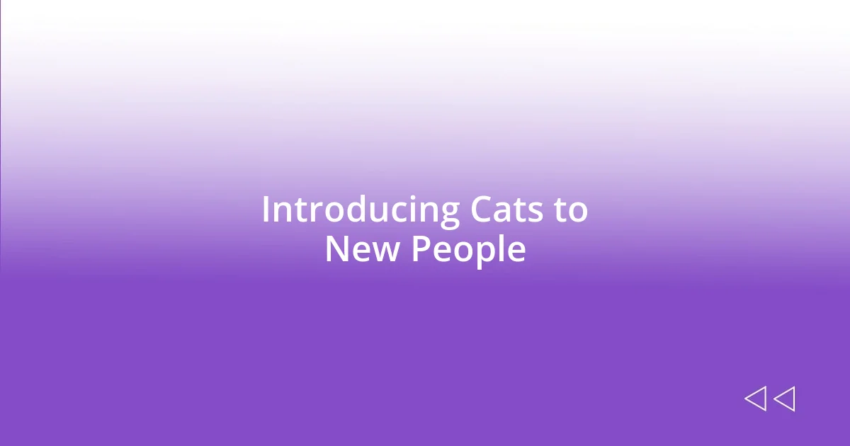 Introducing Cats to New People