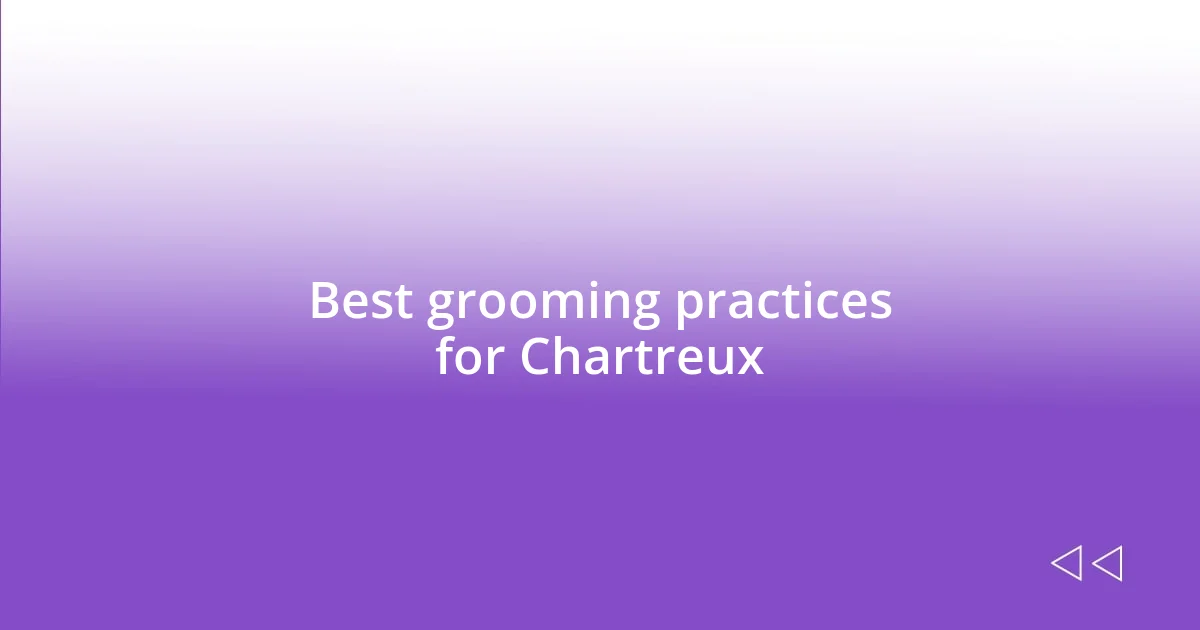 Best grooming practices for Chartreux